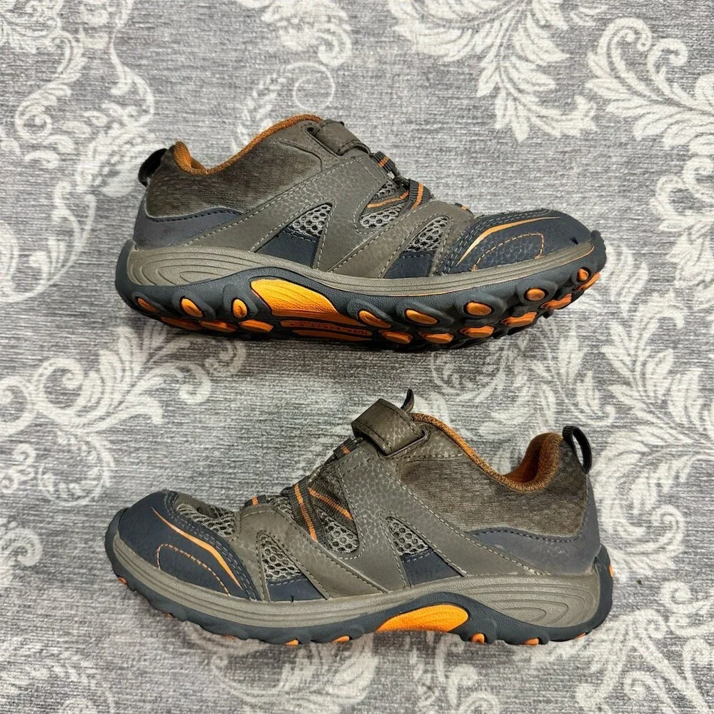 Merrell Trail Chaser Boys Hiking Trail Sneakers Gray Orange Hook & Loop